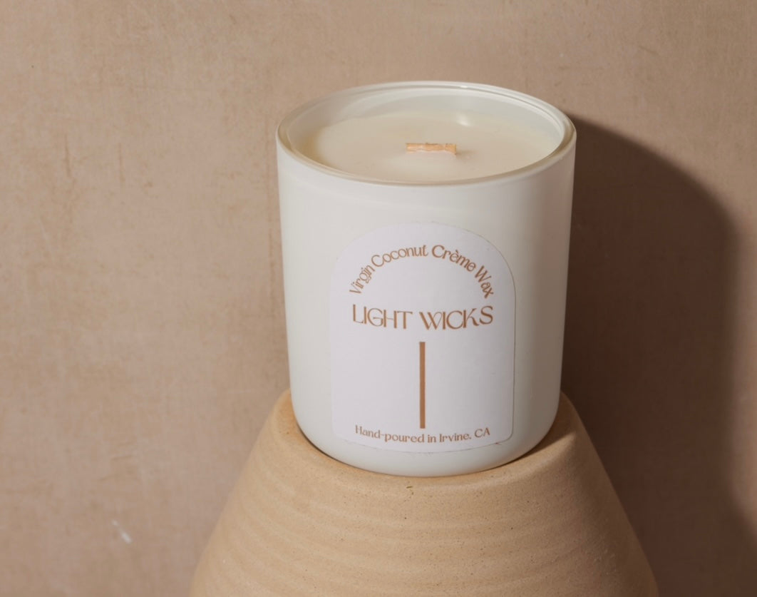 12 OZ. WOODEN WICK LIDDED GLASS JAR